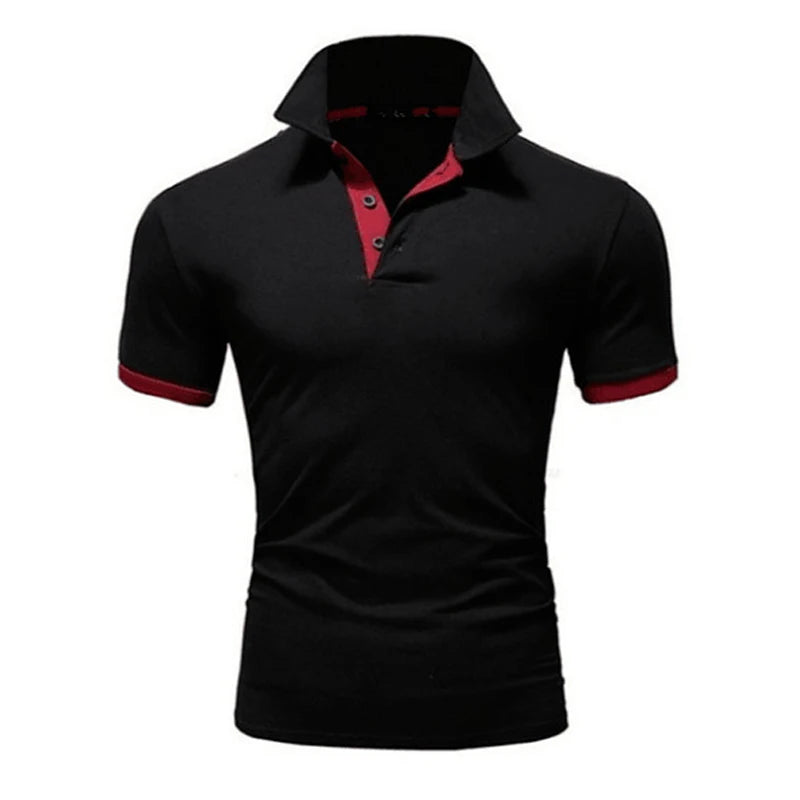 New Polo Shirt Men Summer Stritching Men's Shorts Sleeve Polo Business Casual Contrast Color Men Polos Shirt Tee Brand Clothes