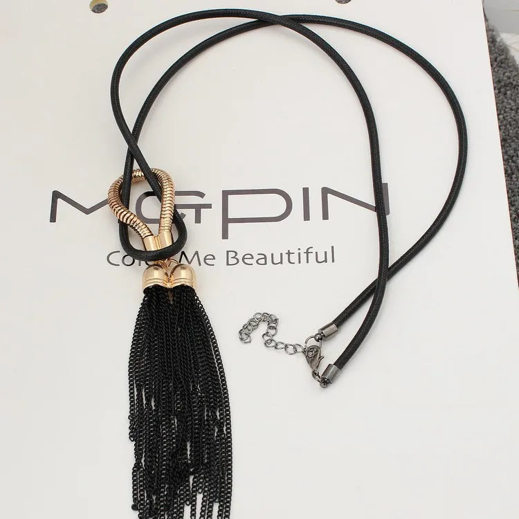 2024 New Arrival Female Pendant Necklace Tassel Long Winter Sweater Chain   Wholesale Sales