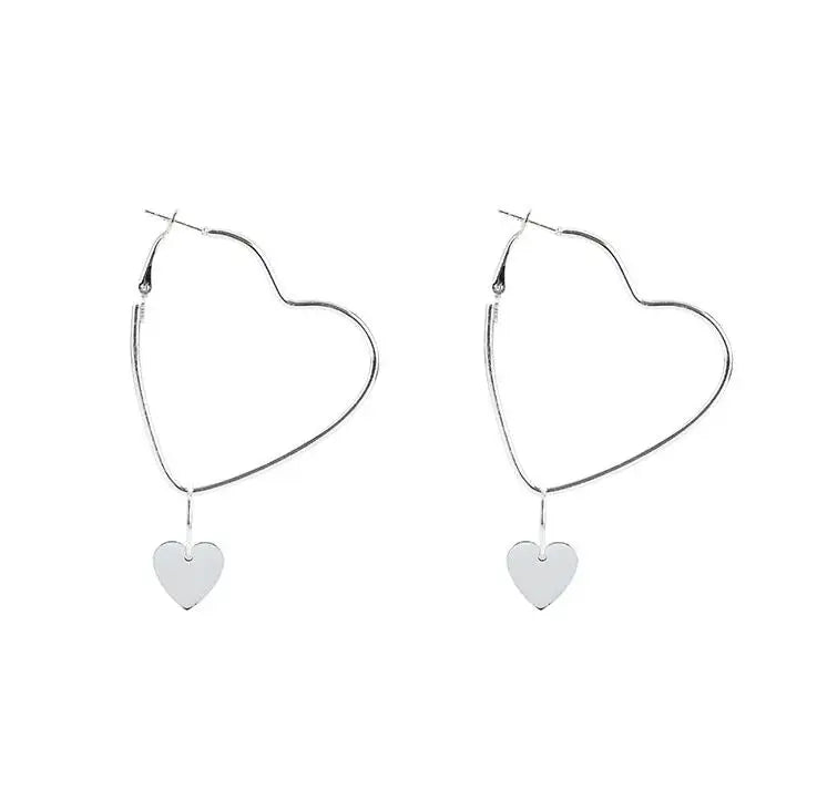 Earrings For Women Gold Fashion Jewelry Pendant Girls Trend Gift Hanging Dangler Eardrop Clasp Female Heart Simple