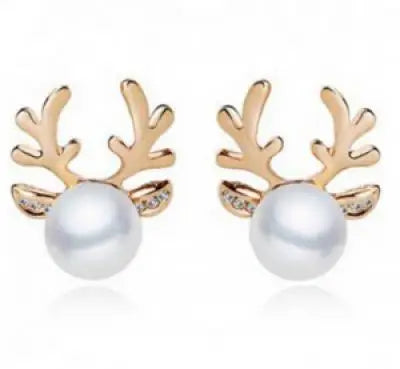 Jewelry New Brand Design Gold  Rose Pearl Stud Earrings For Women 2017 New Accessories Wholesale Orecchini Perlas Earing