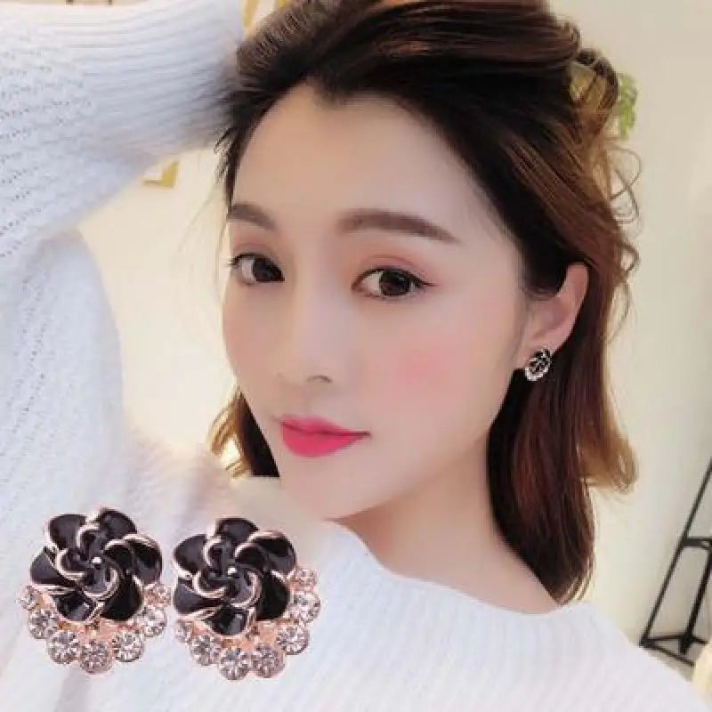 Fashion Red, Black Plush Ball Hanging Earrings Female Korean Personality Round Long Earrings Own Gift Jewelry Statement Earrings