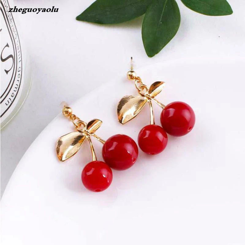 Fashion Red, Black Plush Ball Hanging Earrings Female Korean Personality Round Long Earrings Own Gift Jewelry Statement Earrings