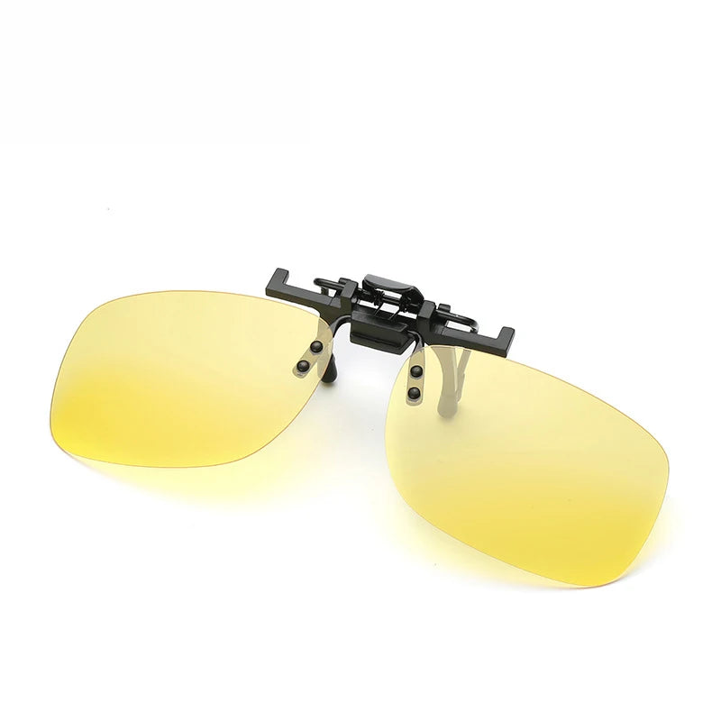 Polarized Vintage Clip On Flip Up Sunglasses Men Women Night Vision Yellow Lens for Myopia Glasses Driving Eyewear Sun Glasses