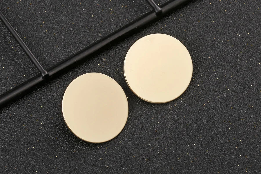 Round Shaped Golden Earrings Simple Metal Vintage Earrings For Women Fashion Jewelry Girls Earring brincos 2019