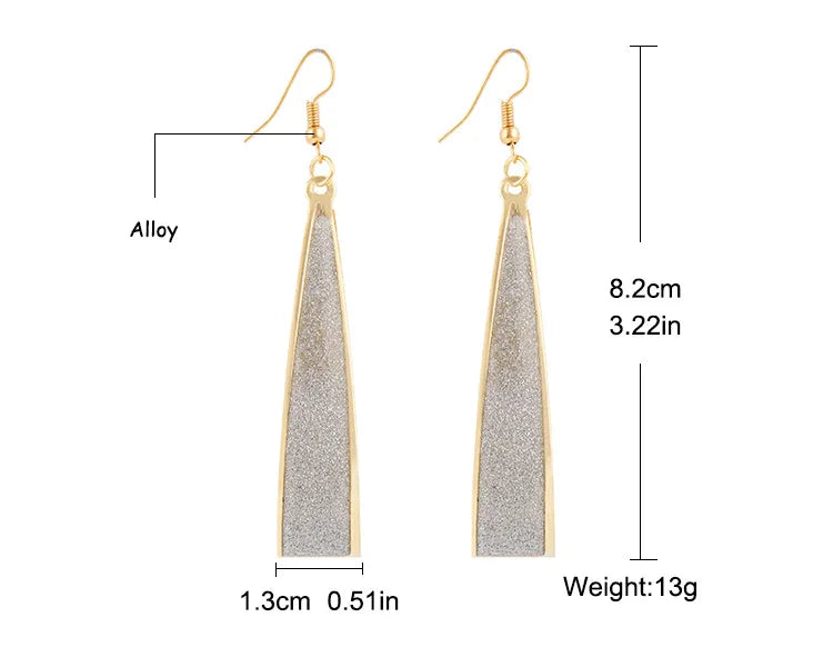 Europe And America Scrub Drop Earrings Geometric Fashion Circle Long Earrings Women's Jewelry Wholesale And Retail Brincos