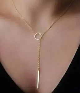 European And American Fashion Jewelry New Copper Bead Chain Sequin Metal Strip Necklace Multi-layer Round 1 Word Long Necklace