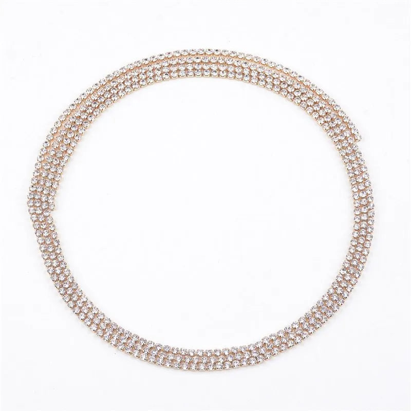 NK121 European American Fashion Wild Crystal Rhinestone Bling Chokers Necklace for Women Free Adjustment Party Neck Jewelry