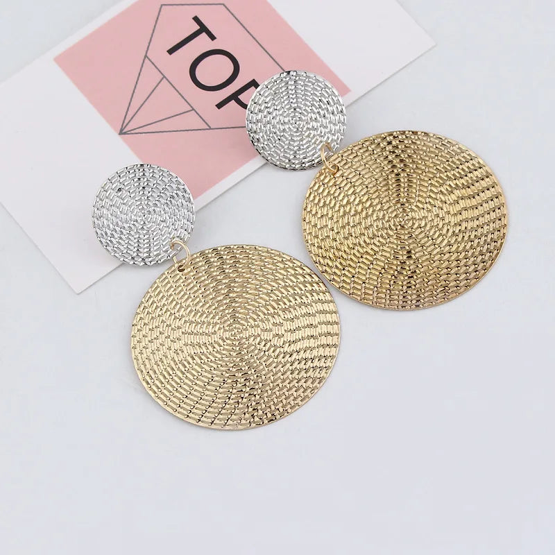 Fashion Pendant Size Round Circle Earrings Female Temperament Personality Color Matching Bump Earrings For Women Jewelry Brincos