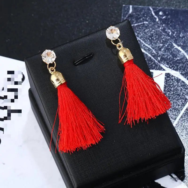 Bijoux Brincos New Fashion Geometric Long Asymmetrical Earrings Rhinestone Round Earrings Acrylic Big Earrings Crystal Earrings