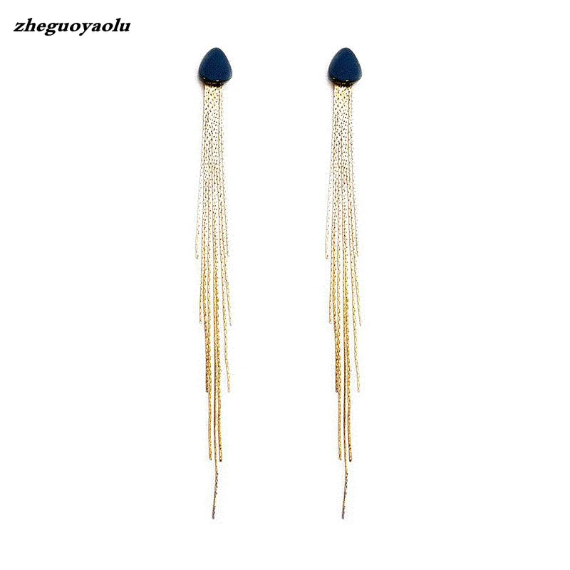 Simple And Versatile Long Geometric Earrings Temperament Net Red Tide Square Sequined Pendant Earrings For Women Jewelry Brincos