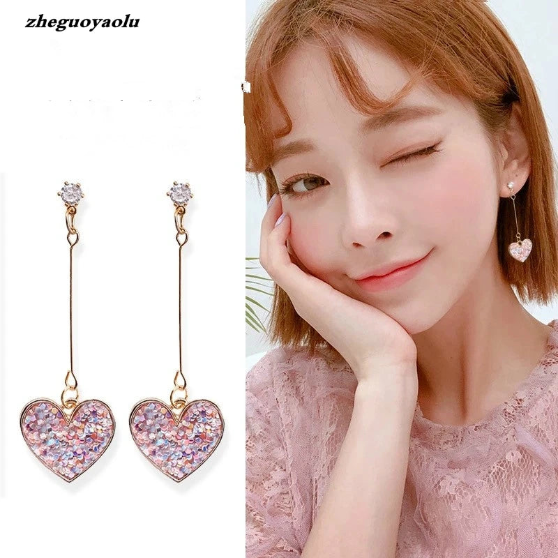 Korean Jewelry Charming Imitation Of The Popular New High-grade Silver Pentacle Women Earring Wild Romance Blue Earrings Brincos