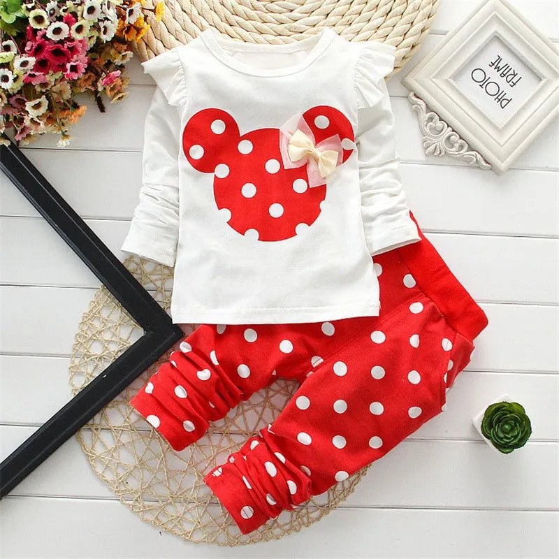 Winter Girls Clothing Clothes Bow Tops T Shirt+Pants 2 pcs Kids Clothes Baby Girl Infant Clothing Kids Jogging Suits