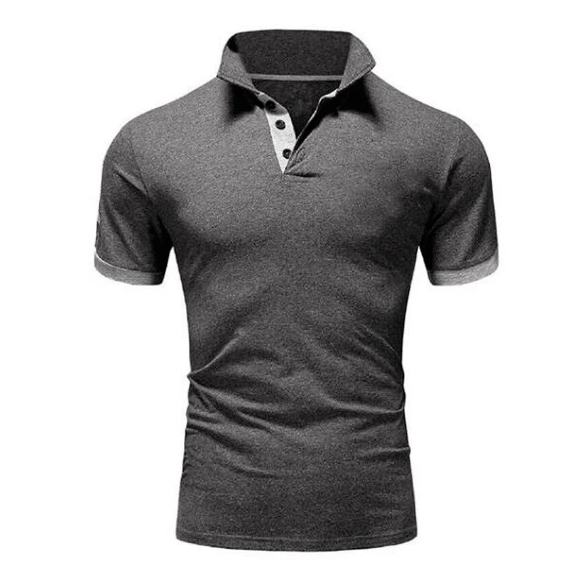 New Polo Shirt Men Summer Stritching Men's Shorts Sleeve Polo Business Casual Contrast Color Men Polos Shirt Tee Brand Clothes