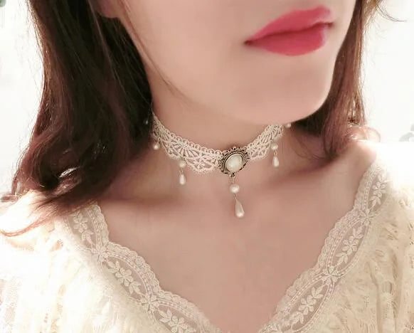 collares mujer cortos white Velvet Choker Necklace for Women Statement Necklaces & Pendants Bijoux Femme Collier Jewelry