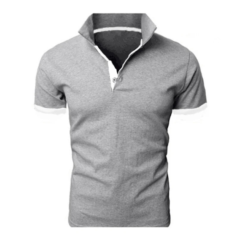 New Polo Shirt Men Summer Stritching Men's Shorts Sleeve Polo Business Casual Contrast Color Men Polos Shirt Tee Brand Clothes