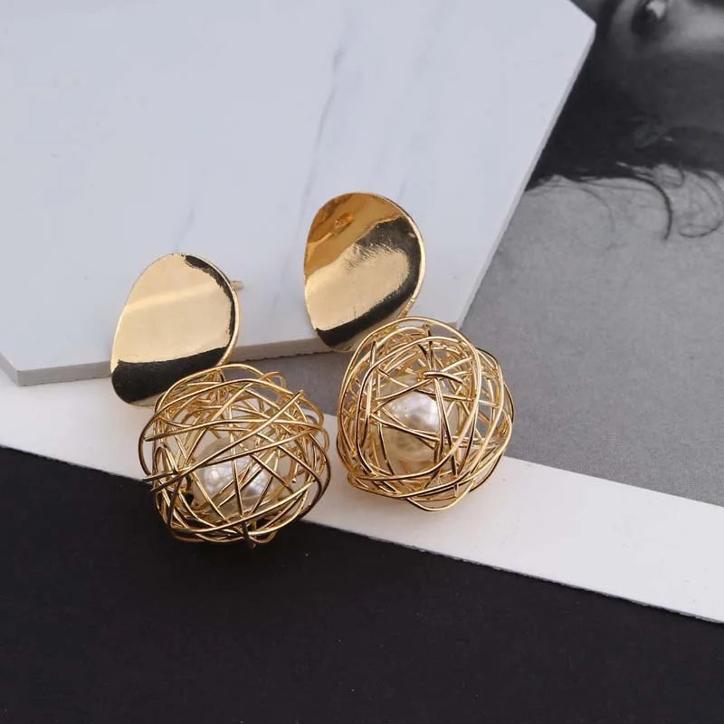 2019 Fashion Statement Earrings 2018 Ball Geometric Earrings For Women Hanging Dangle Earrings Drop Earring Modern Jewelry