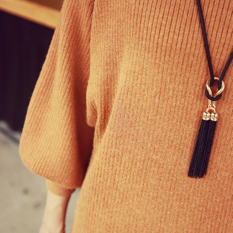 2024 New Arrival Female Pendant Necklace Tassel Long Winter Sweater Chain   Wholesale Sales