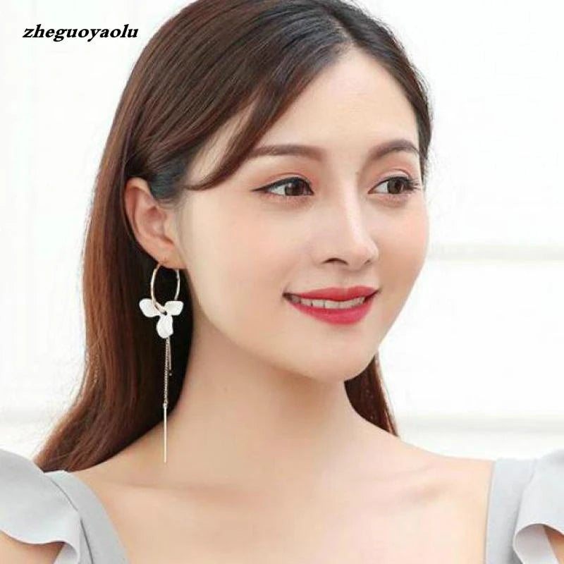 Simple And Versatile Long Geometric Earrings Temperament Net Red Tide Square Sequined Pendant Earrings For Women Jewelry Brincos