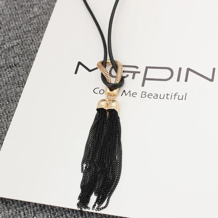 2024 New Arrival Female Pendant Necklace Tassel Long Winter Sweater Chain   Wholesale Sales