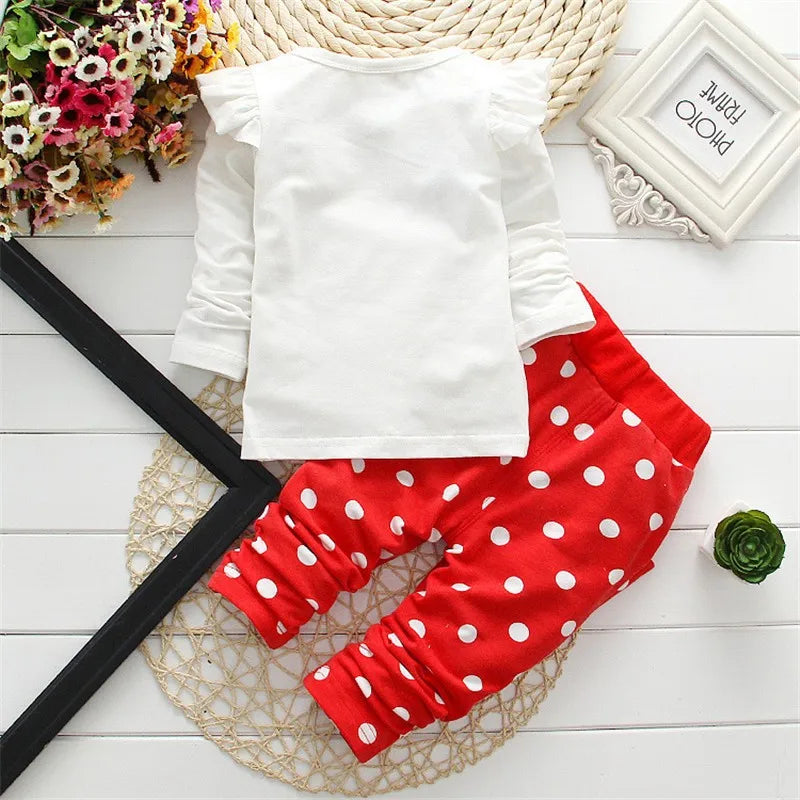 Winter Girls Clothing Clothes Bow Tops T Shirt+Pants 2 pcs Kids Clothes Baby Girl Infant Clothing Kids Jogging Suits