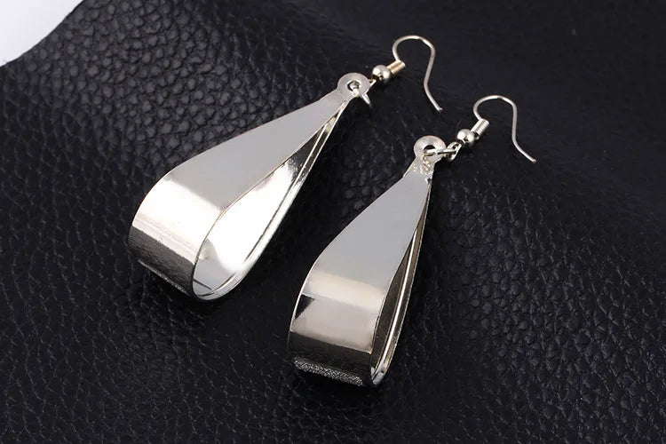 Europe And America Scrub Drop Earrings Geometric Fashion Circle Long Earrings Women's Jewelry Wholesale And Retail Brincos