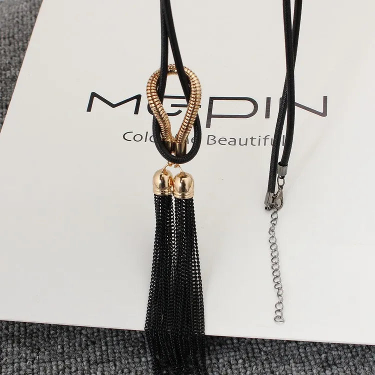 2024 New Arrival Female Pendant Necklace Tassel Long Winter Sweater Chain   Wholesale Sales