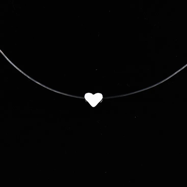 2019 Female New Heart Star Necklace Meteorite Pendant Transparent Fishing Line Invisible Women Zircon Pendants Necklace Jewelry