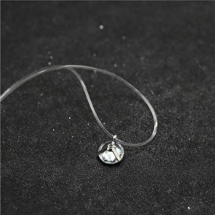 2019 Female New Heart Star Necklace Meteorite Pendant Transparent Fishing Line Invisible Women Zircon Pendants Necklace Jewelry