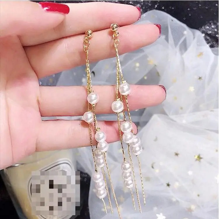 Simple And Versatile Long Geometric Earrings Temperament Net Red Tide Square Sequined Pendant Earrings For Women Jewelry Brincos