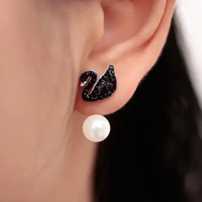 Jewelry New Brand Design Gold  Rose Pearl Stud Earrings For Women 2017 New Accessories Wholesale Orecchini Perlas Earing