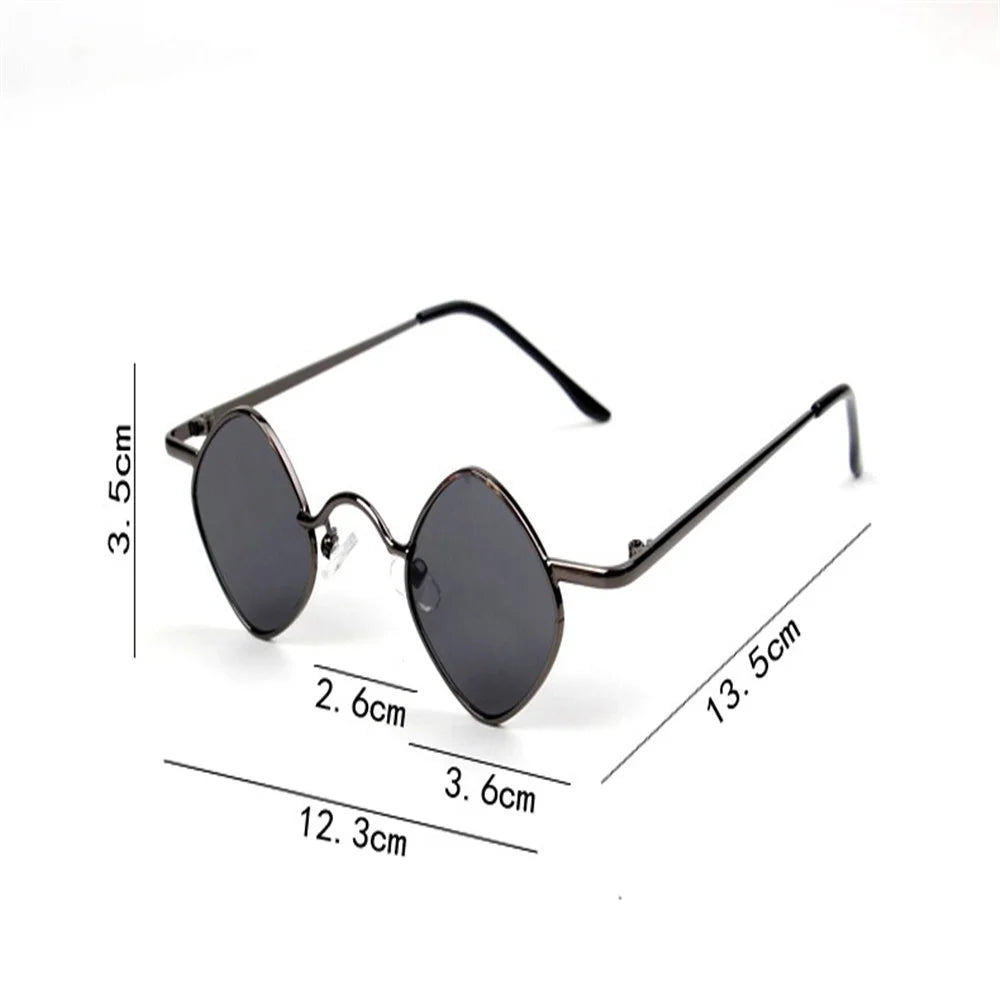 Retro Mini Sunglasses Round Men Metal Frame Gold Black Red Small Round Framed Sun glasses eye care Accessories