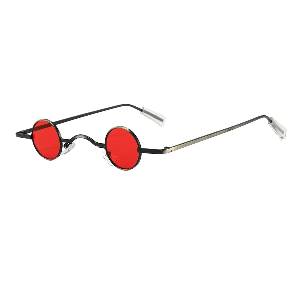 Retro Mini Sunglasses Round Men Metal Frame Gold Black Red Small Round Framed Sun glasses eye care Accessories