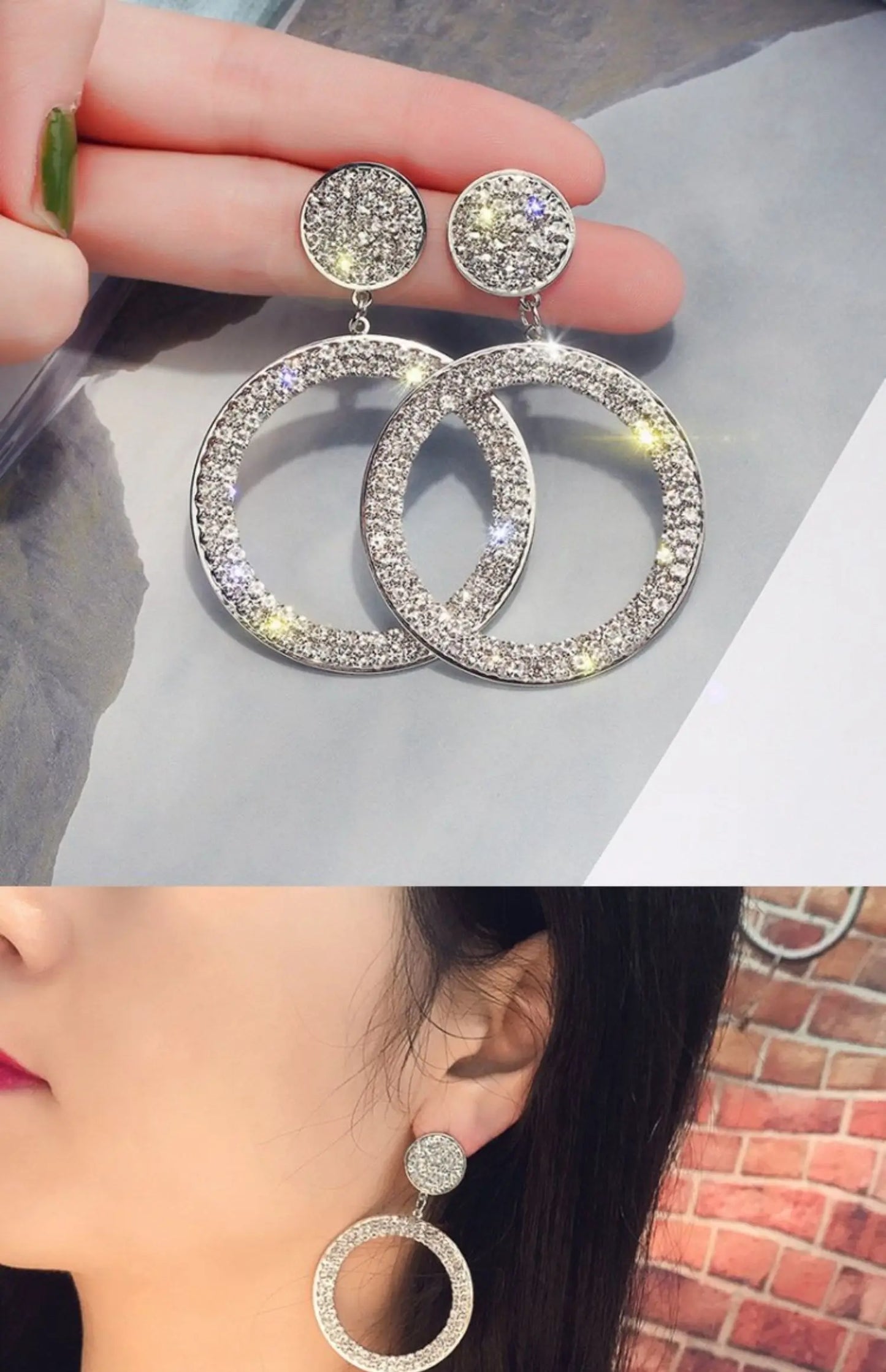 2020 New Luxury Cubic Zirconia Pendant Earrings Woman High Fashion Crystal Korean Earrings Anniversary Gift Jewelry for Girls