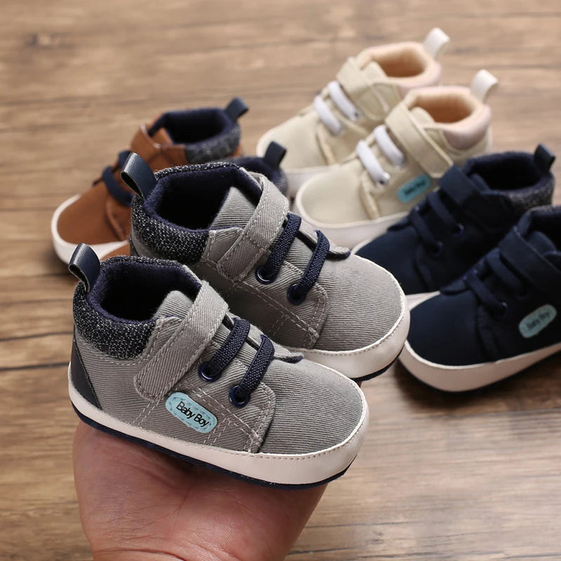 Newborn Baby Shoes Brown Themed Multicolor Boys and Girls Shoes Casual Sneakers Soft Sole Non-Slip Toddler Shoes First Walkers