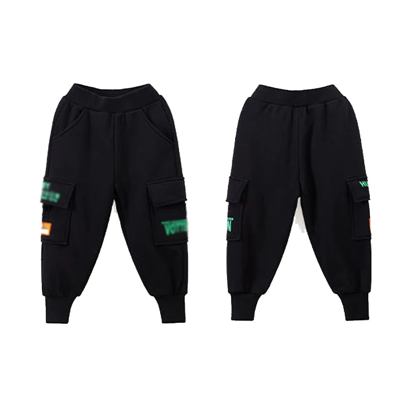 Fashion Spring Autumn Korean Style Boy Children Leisure Trousers 4-14 Years Cotton Sport Pants Kids Cargo Pants