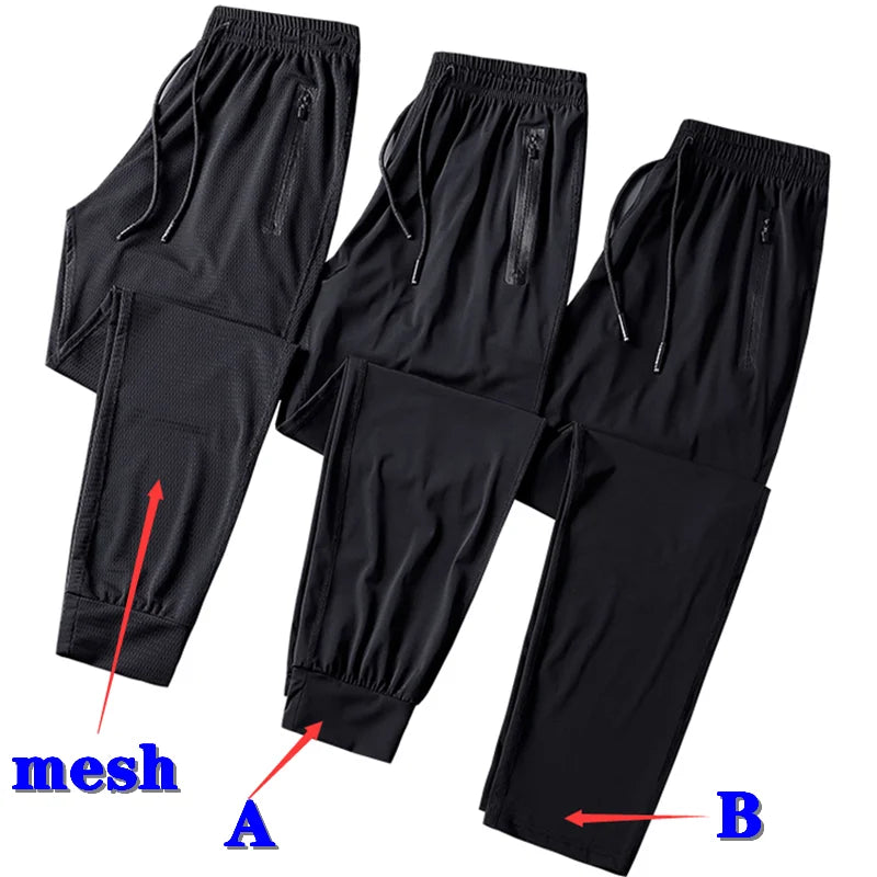 Men's pants Men Casual Pants Oversized Autumn Summer Breathable Sweatpants Elasticity Quick Drying Trousers largo Mens Clothing