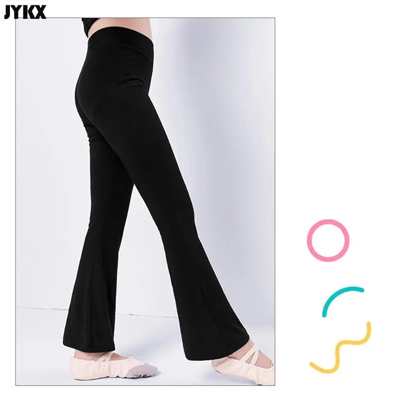 Children's Pants Dance Pants Practice Boys And Girls Slim Cotton Latin Dance Jazz Dance Black Bell Bottom Trousers