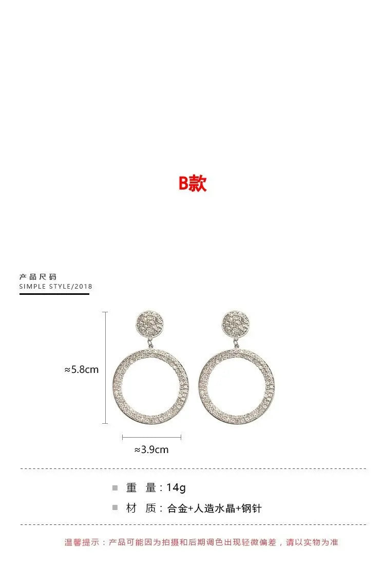 2020 New Luxury Cubic Zirconia Pendant Earrings Woman High Fashion Crystal Korean Earrings Anniversary Gift Jewelry for Girls