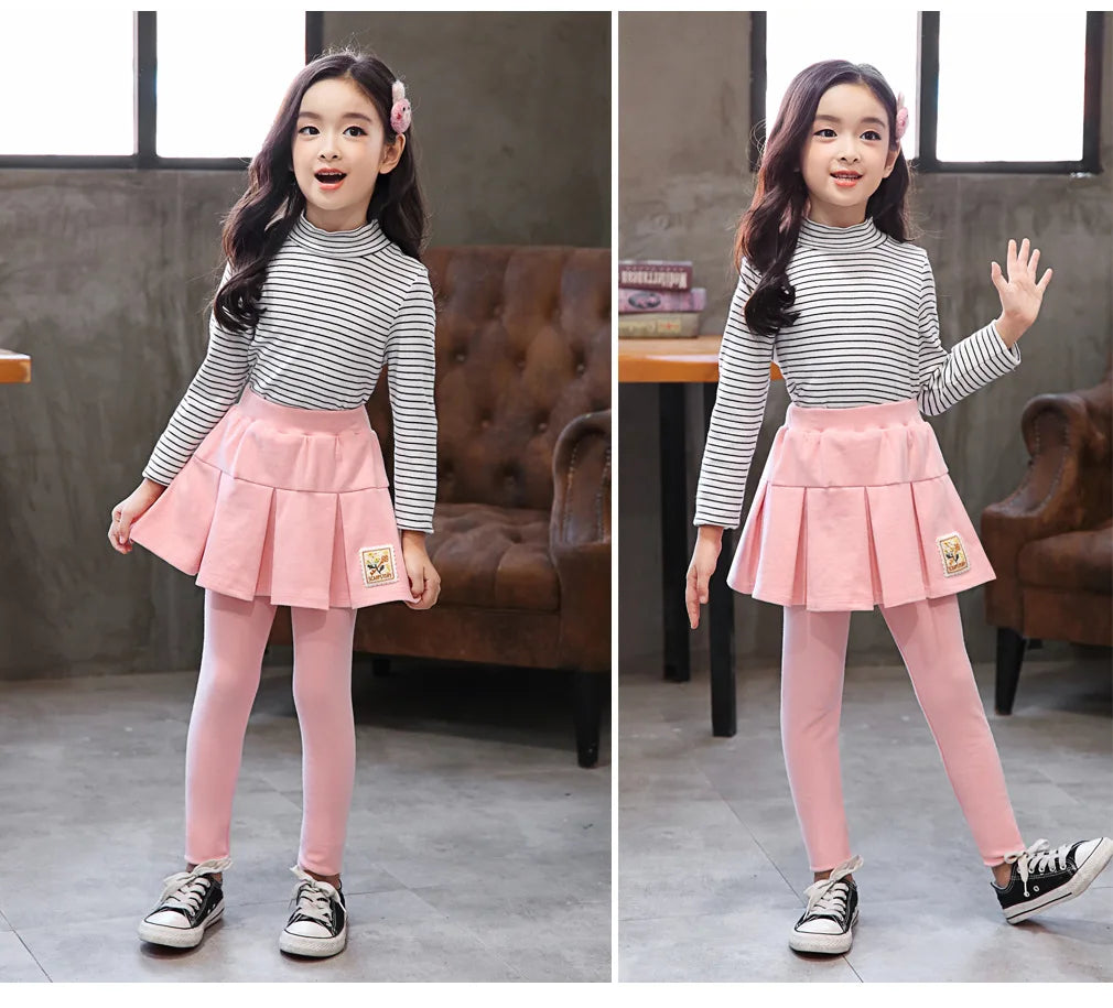 New Spring Autumn Girls Skirts Pants For Kids 4-14 Year Princess Leggings Kids Dance Pants Cake Skirt Trousers