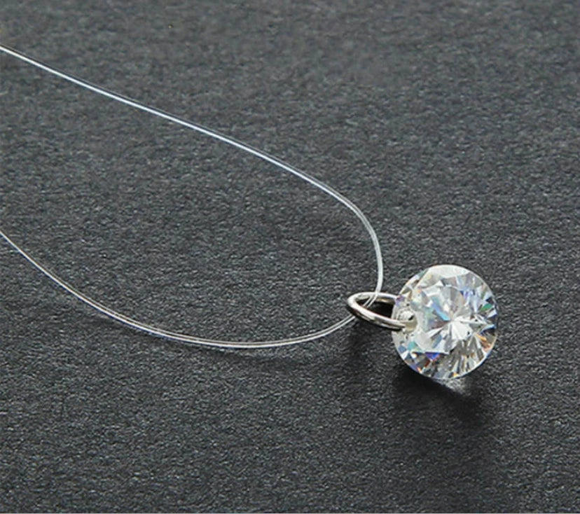 2019 Female New Heart Star Necklace Meteorite Pendant Transparent Fishing Line Invisible Women Zircon Pendants Necklace Jewelry