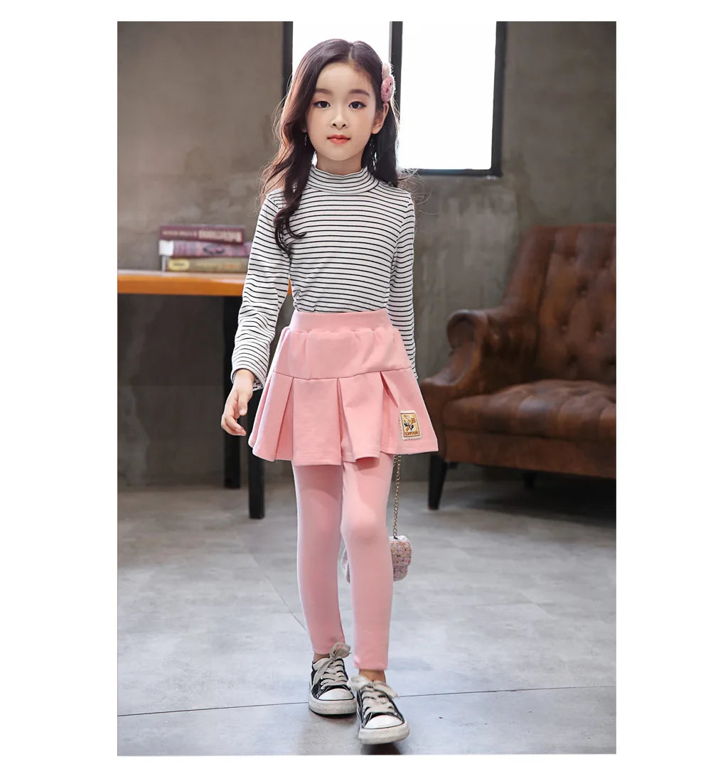 New Spring Autumn Girls Skirts Pants For Kids 4-14 Year Princess Leggings Kids Dance Pants Cake Skirt Trousers