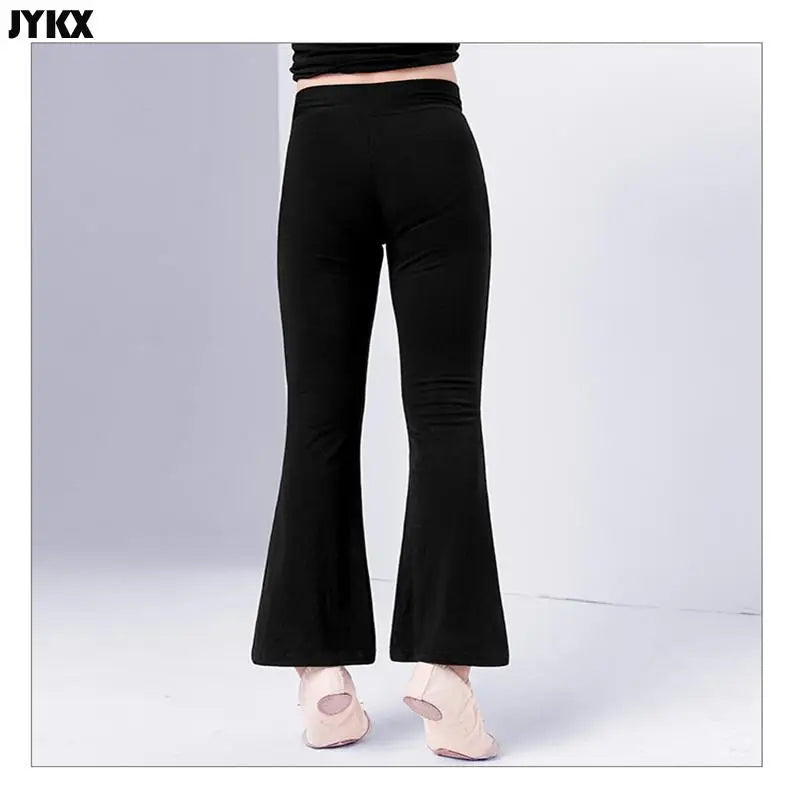 Children's Pants Dance Pants Practice Boys And Girls Slim Cotton Latin Dance Jazz Dance Black Bell Bottom Trousers