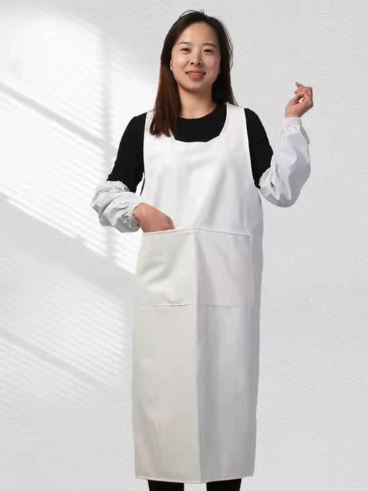 Food Factory White Pu Vest For Home Neck-Hanging Apron