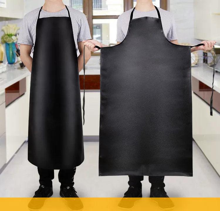 Leather Waterproof Long Sleeve Apron Men and Women plus Size Overclothes