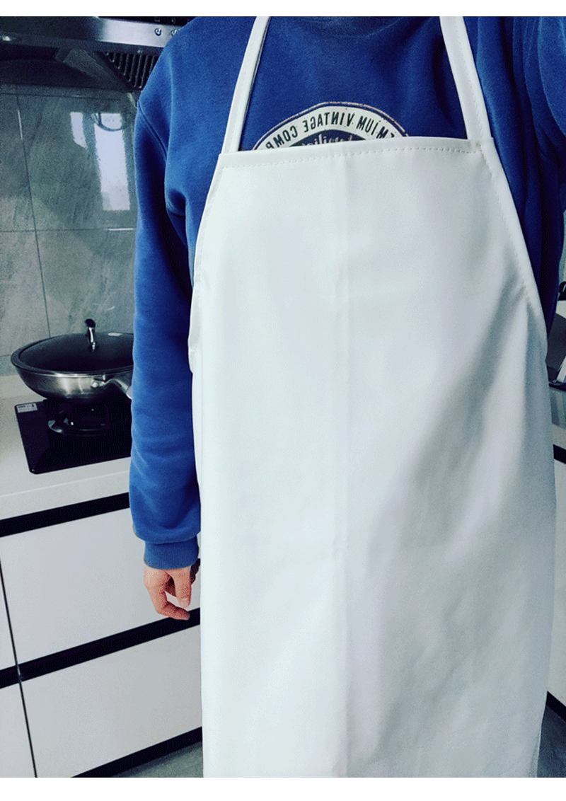 Pu Waterproof Dining Canteen Special White Kitchen Apron