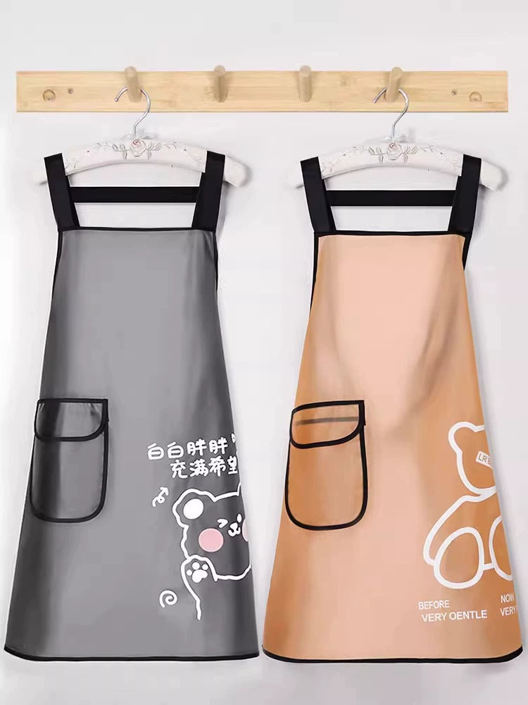 Transparent Apron for Women For Home Kitchen Waterproof Oil-Proof Catering Special Cooking Apron 2024 New Arrival Soft Leather Overalls