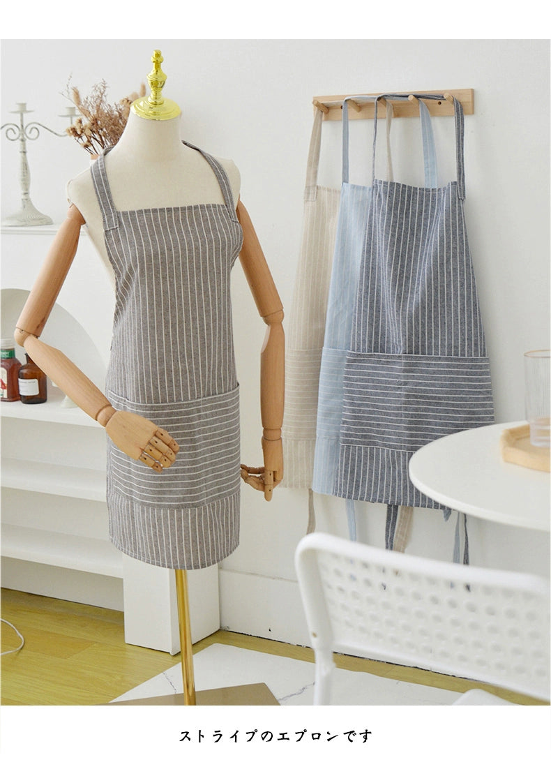 Japanese-Style For Home Cotton and Linen Catering and Cooking Women's Apron