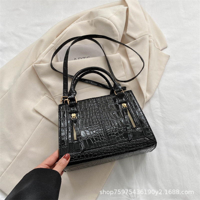 New crocodile pattern bag for women fashion casual tote bag portable one-shoulder cross-body bag trend