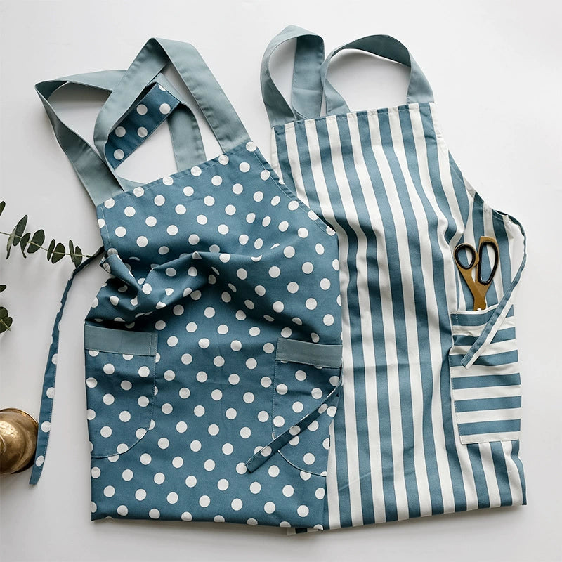 Fresh Stripes Cotton Suspender Milk Tea Shop Kitchen