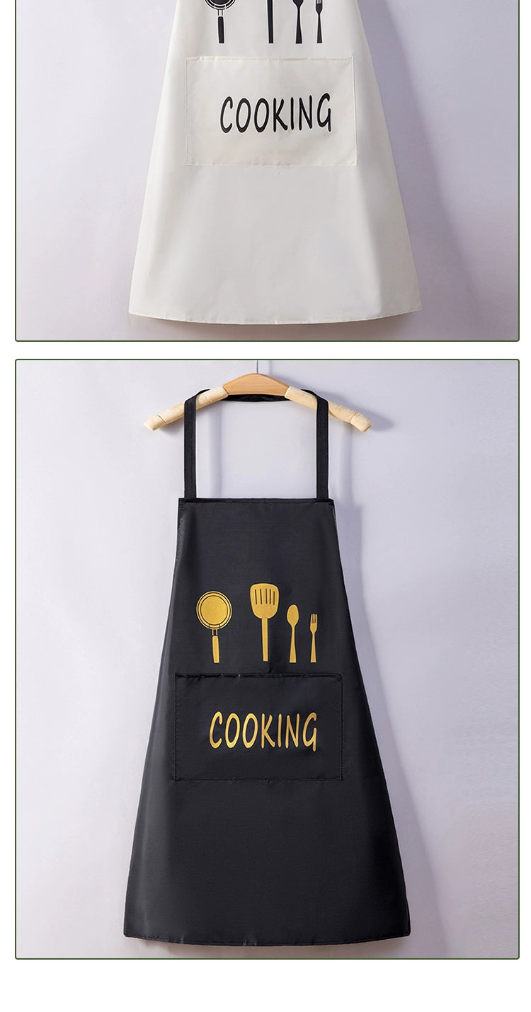 For Home Kitchen Cooking Apron Waterproof Oil-Proof Stain Fashion Erasable Hand Adult Work Clothes Men and Women Apron Coverall